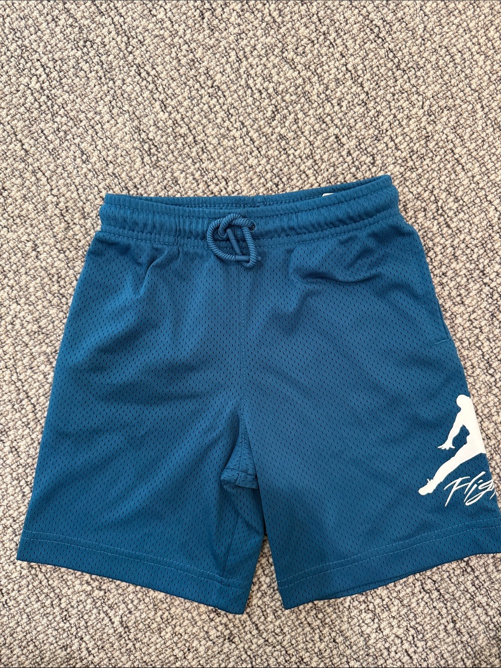 Jordan Teal Mesh Boys' Athletic Shorts with White Jumpman